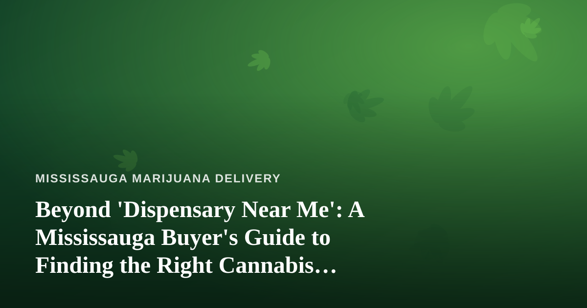 Beyond ‘Dispensary Near Me’: A Mississauga Buyer’s Guide to Finding the Right Cannabis Source
