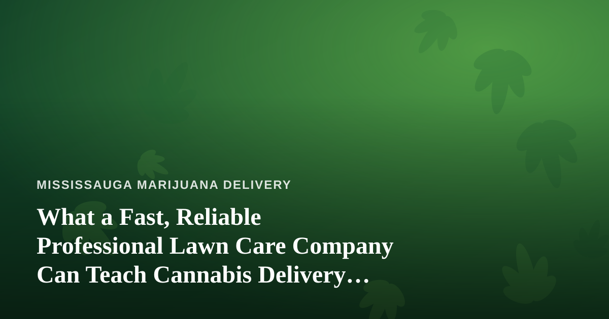 What a Fast, Reliable Professional Lawn Care Company Can Teach Cannabis Delivery Services